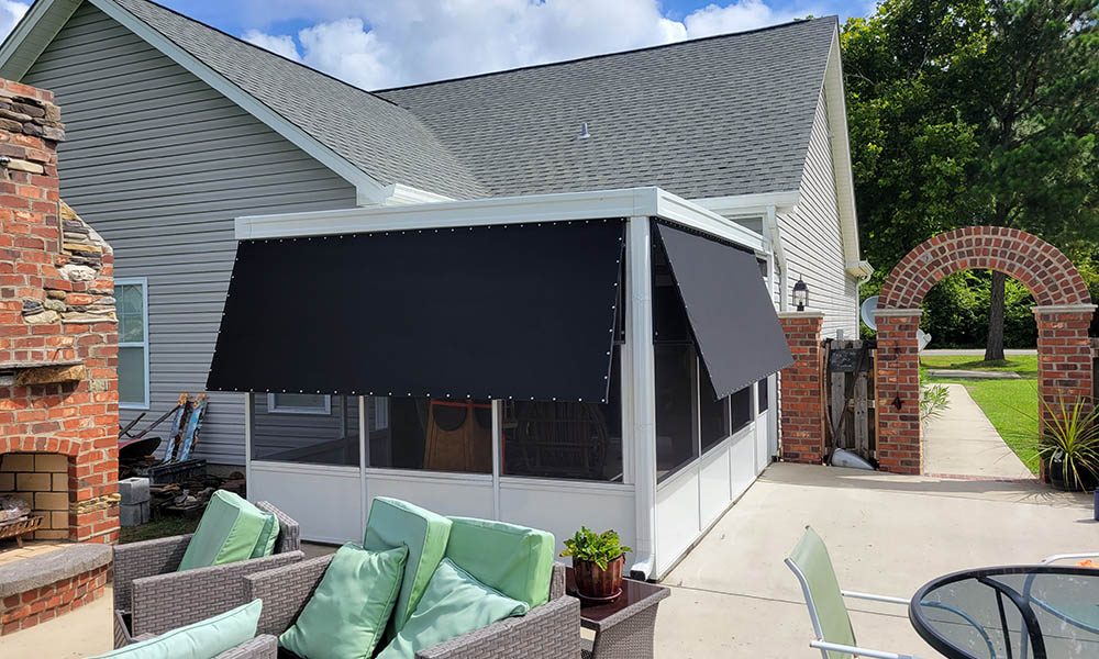 Unique Shade Awning on Patio 